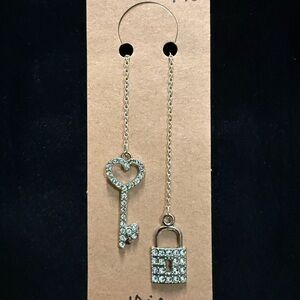 Large Silver Key and Lock Bookmark